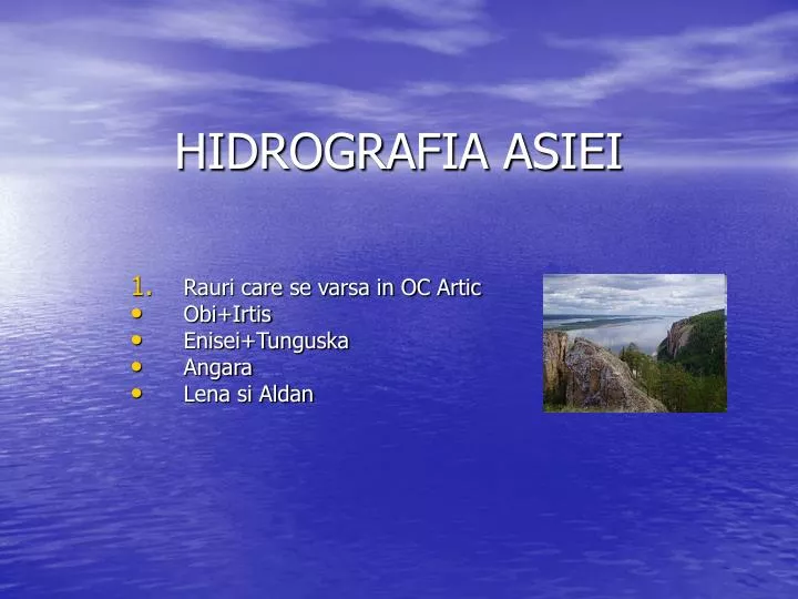hidrografia asiei