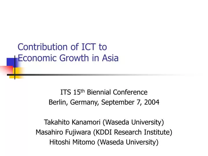 contribution of ict to economic growth in asia