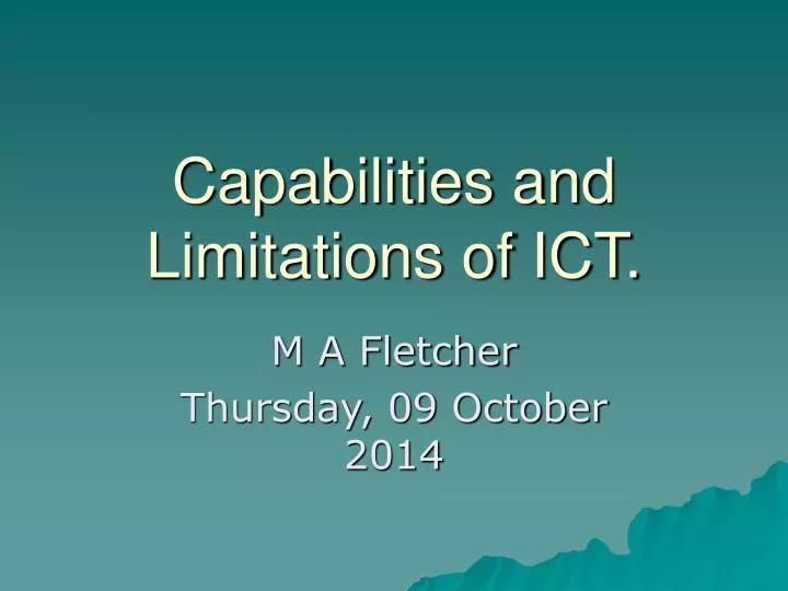 capabilities and limitations of ict