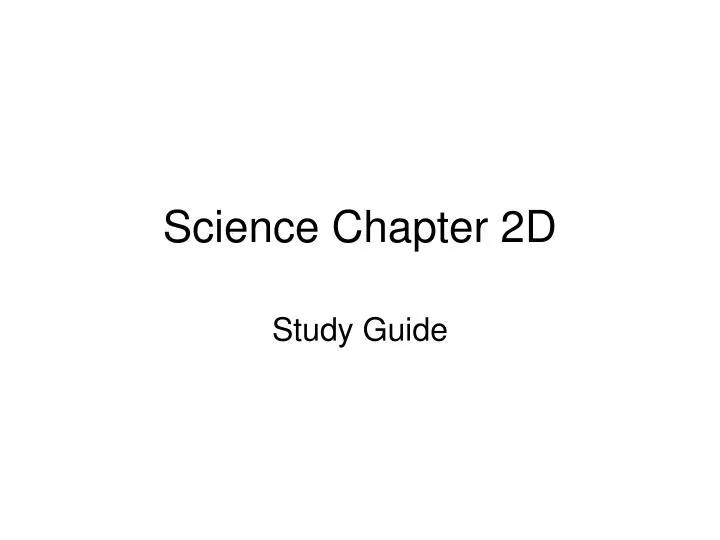 science chapter 2d