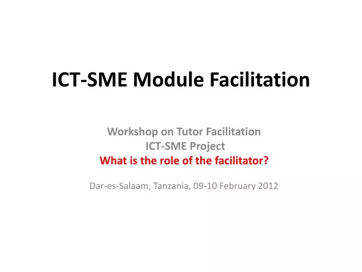 ict sme module facilitation
