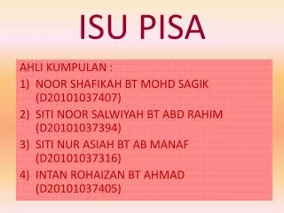 isu pisa