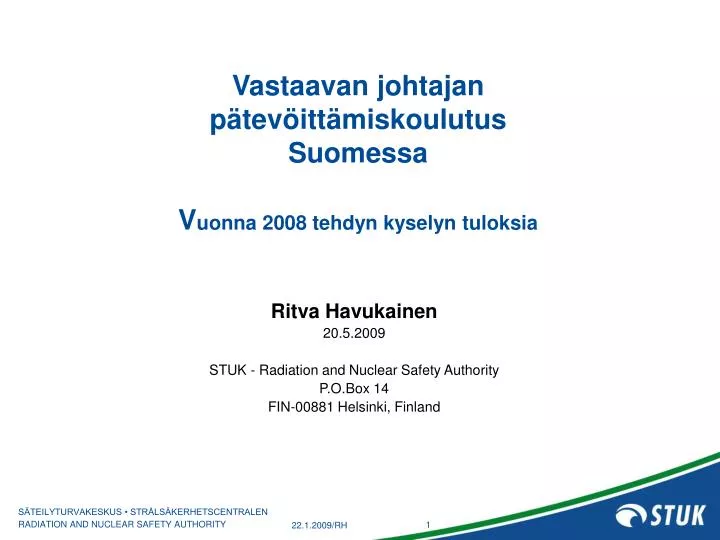 vastaavan johtajan p tev itt miskoulutus suomessa v uonna 2008 tehdyn kyselyn tuloksia