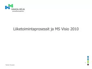 liiketoimintaprosessit ja ms visio 2010