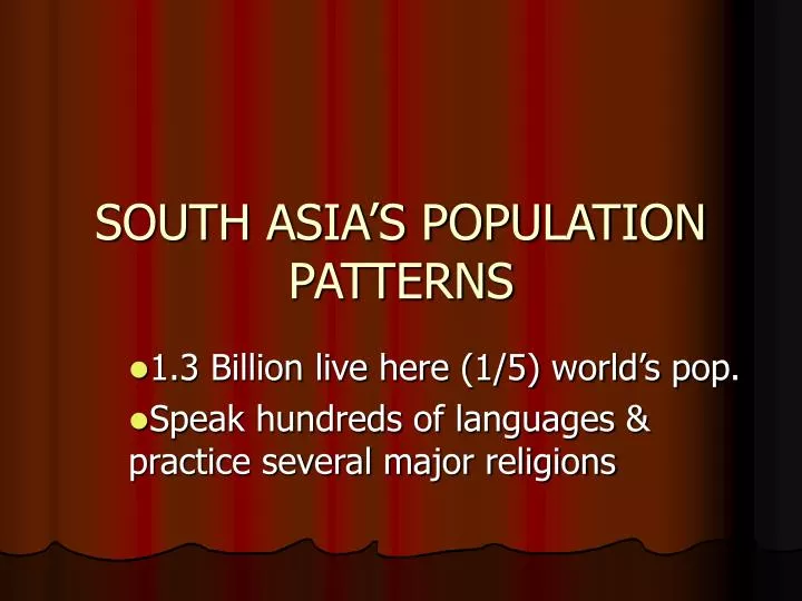 south asia s population patterns