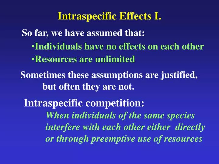 intraspecific effects i