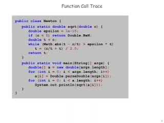 Function Call Trace