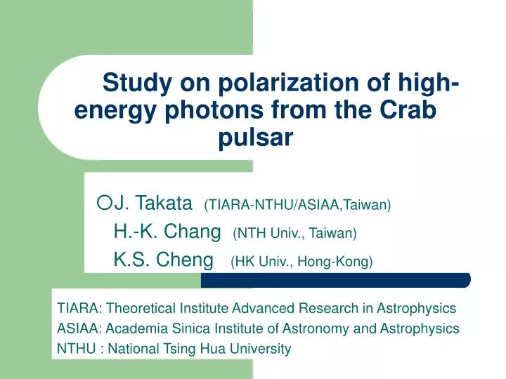 study on polarization of high energy photons from the crab pulsar