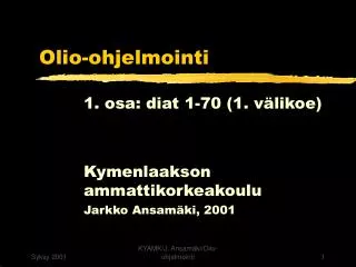 olio ohjelmointi