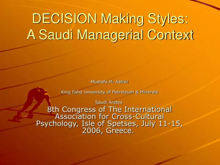 decision making styles a saudi managerial context