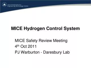 MICE Hydrogen Control System