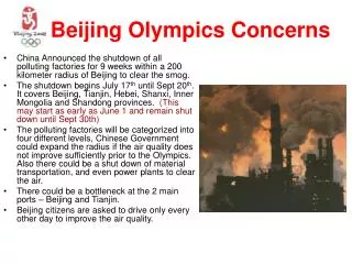 Beijing Olympics Concerns