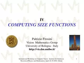 IV COMPUTING SIZE FUNCTIONS