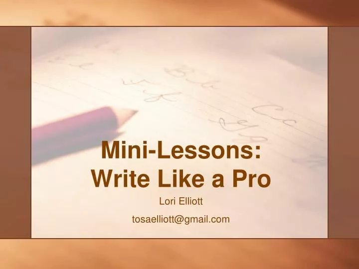 mini lessons write like a pro