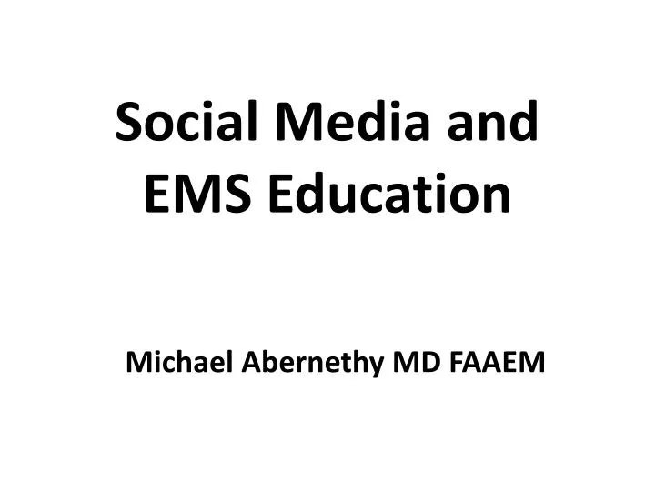 social media and ems education