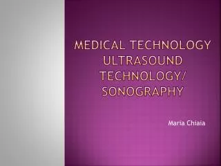 medical technology ultrasound technology sonography