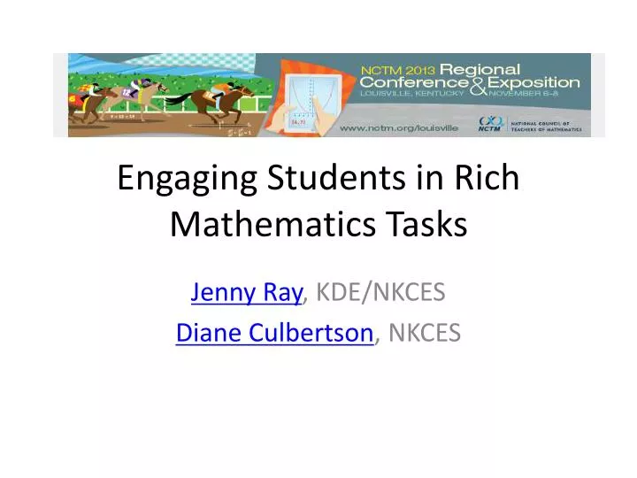 engaging students in rich mathematics tasks