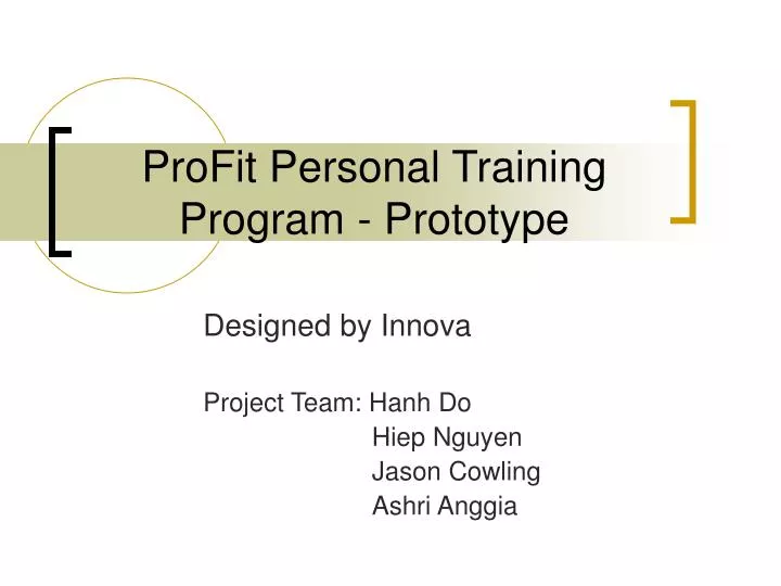 profit personal training program prototype