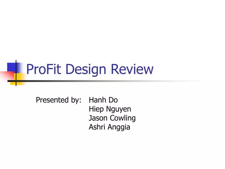 profit design review