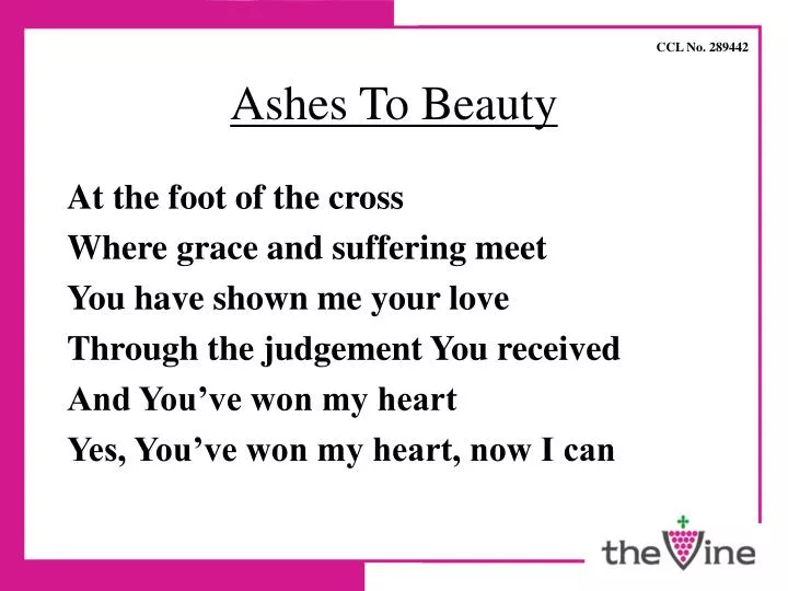 ashes to beauty