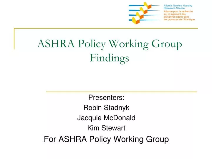 ashra policy working group findings