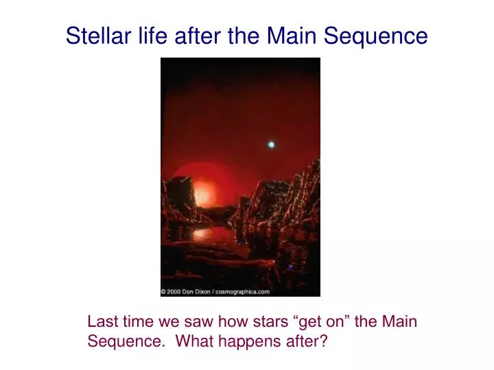 stellar life after the main sequence