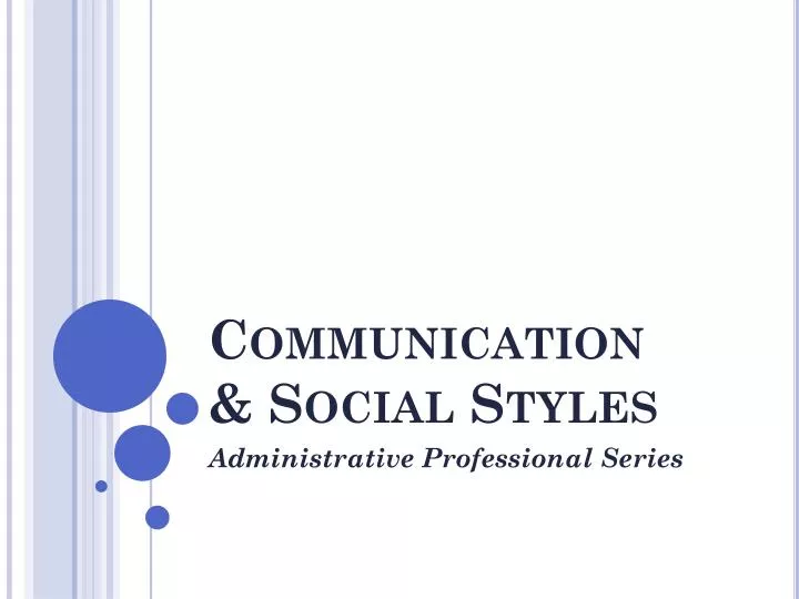 communication social styles