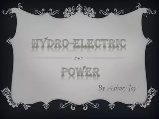 hydro-electric Power
