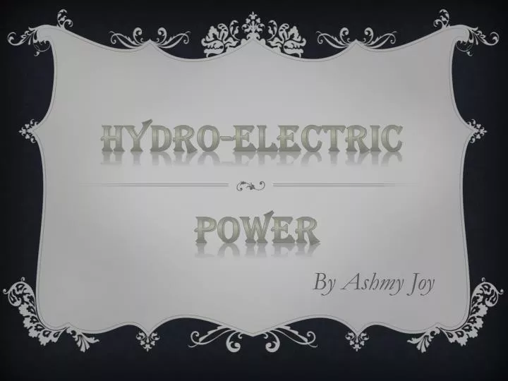 hydro electric power