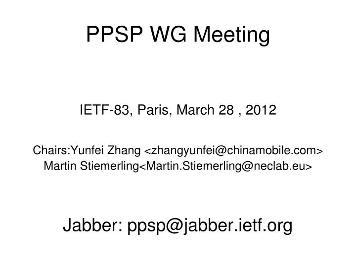 ppsp wg meeting