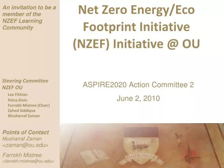 net zero energy eco footprint initiative nzef initiative @ ou