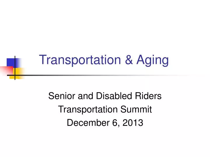 transportation aging