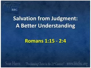 Salvation from Judgment: A Better Understanding