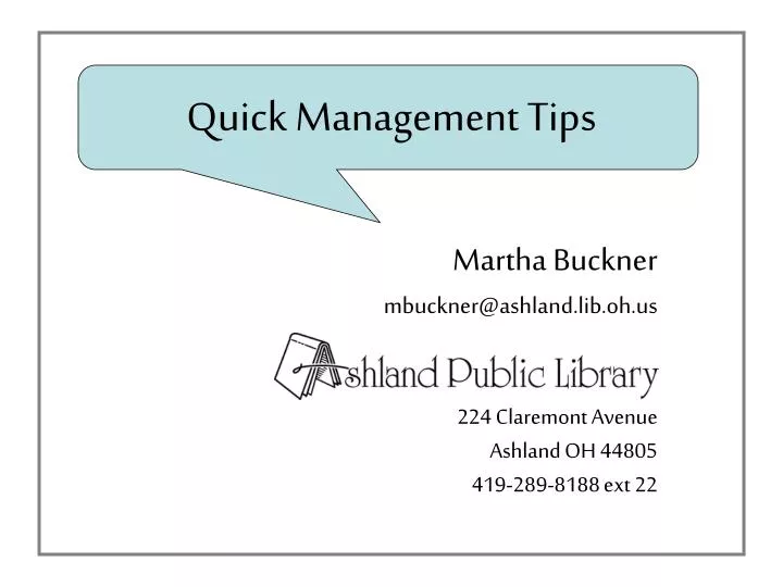 quick management tips