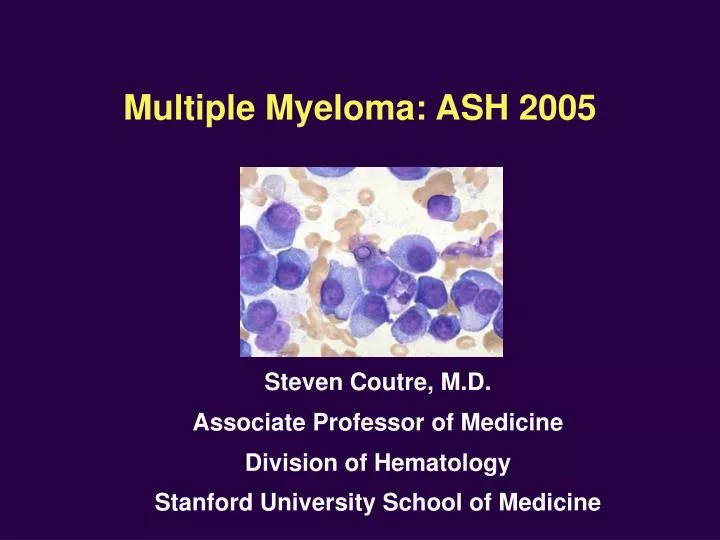 multiple myeloma ash 2005