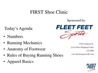 FIRST Shoe Clinic