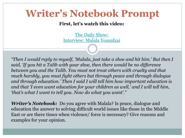 writer s notebook prompt