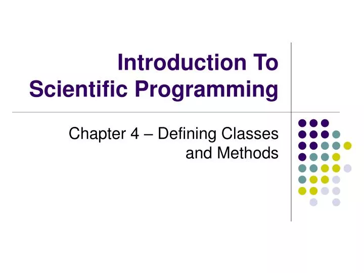 introduction to scientific programming