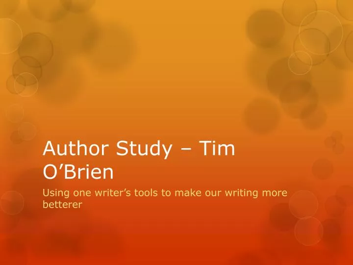author study tim o brien