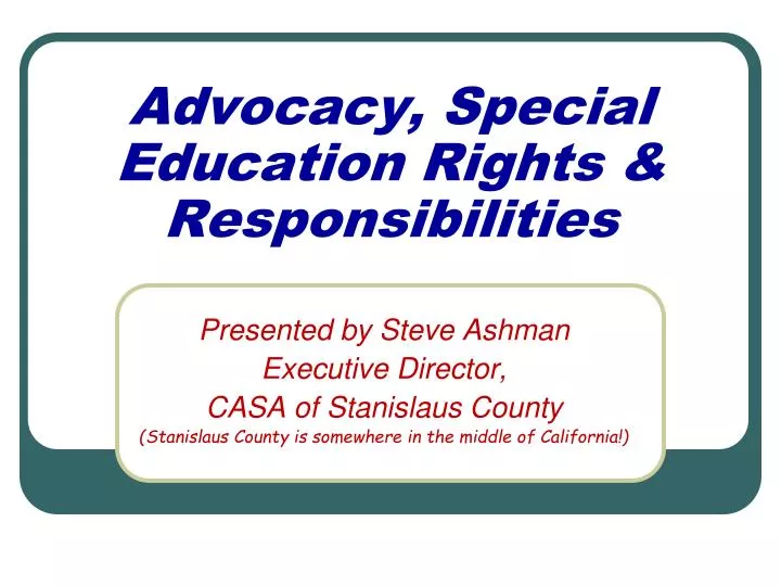 advocacy special education rights responsibilities