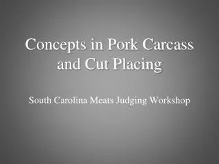South Carolina Meats Judging Workshop
