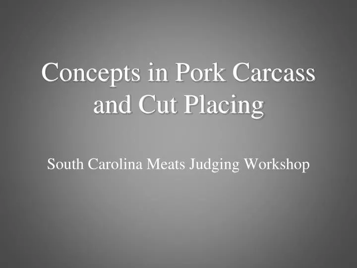 south carolina meats judging workshop