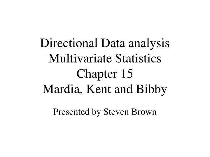 directional data analysis multivariate statistics chapter 15 mardia kent and bibby