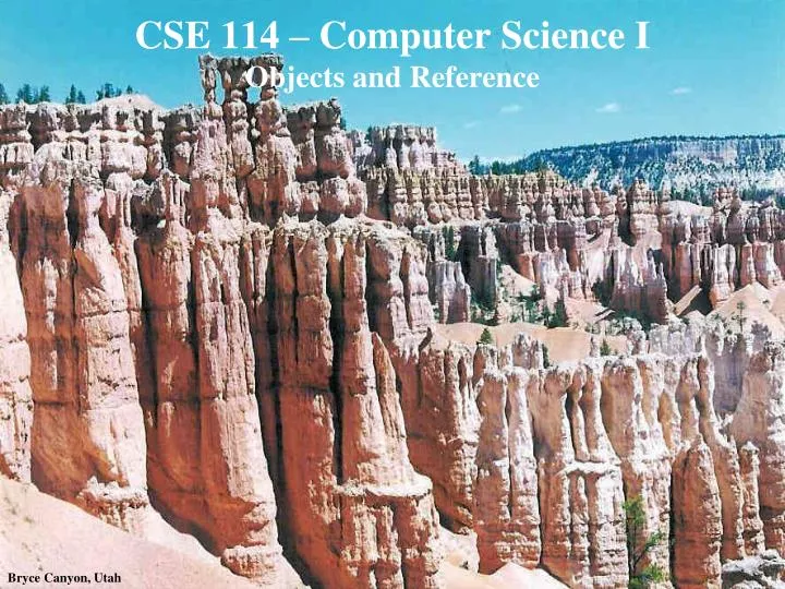 cse 114 computer science i objects and reference