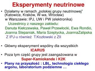 eksperymenty neutrinowe