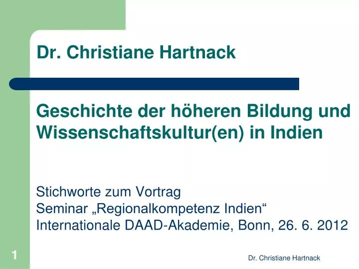 dr christiane hartnack