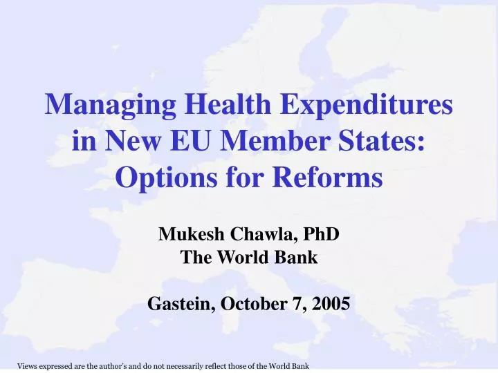managing health expenditures in new eu member states options for reforms