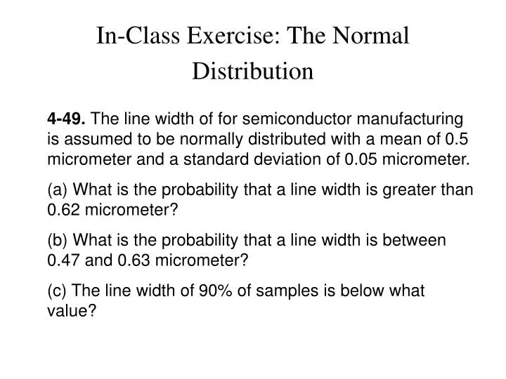 in class exercise the normal distribution