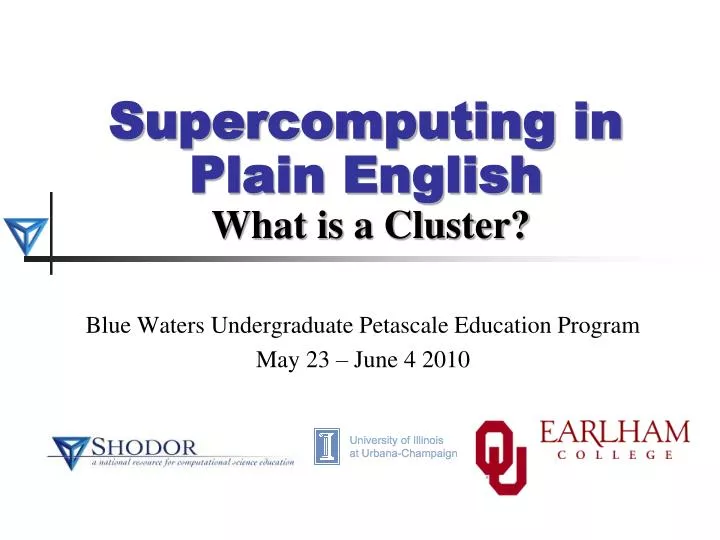 supercomputing in plain english what is a cluster