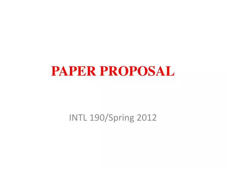 paper proposal